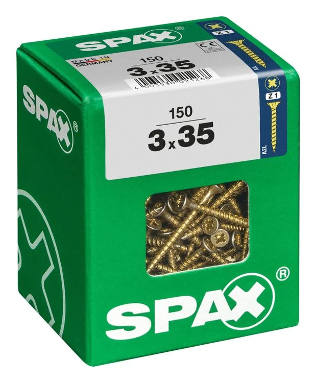 Spax schroef pozidrive verzinkt 3x35mm 150st