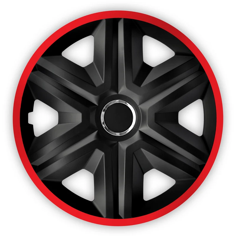 Enjoliveurs de roues noir- rouge 14 " lot de 4 pièces FAST LUX