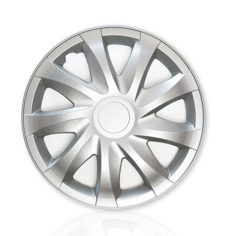 Universele wieldoppen 16" Draco zilver opdrukbaar 4 stuks