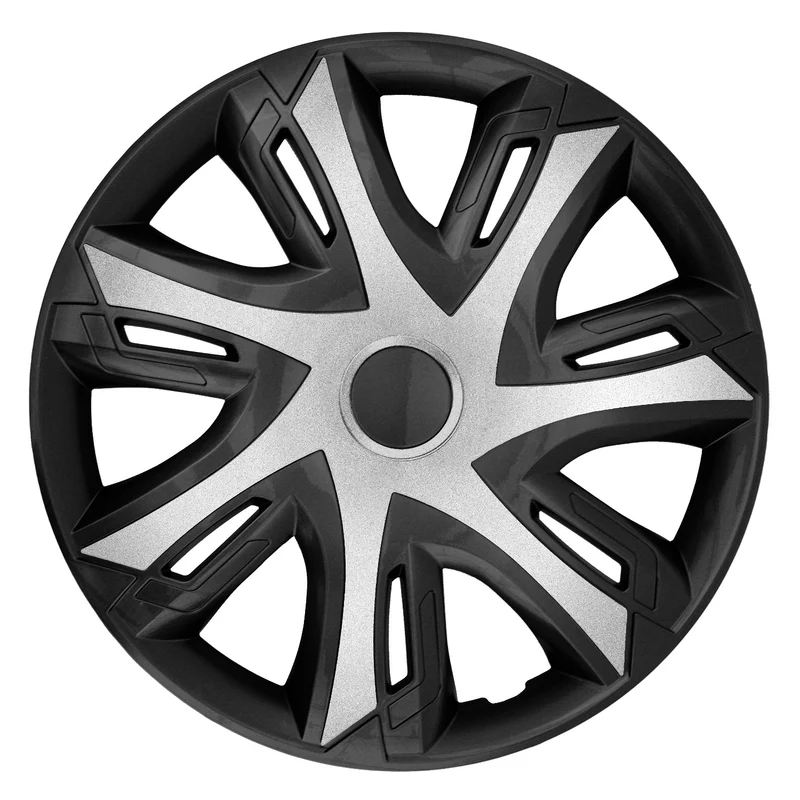 Enjoliveurs de roues 15" Set d'enjoliveurs résistants aux intempéries Universel Argent 4 PCS ABS