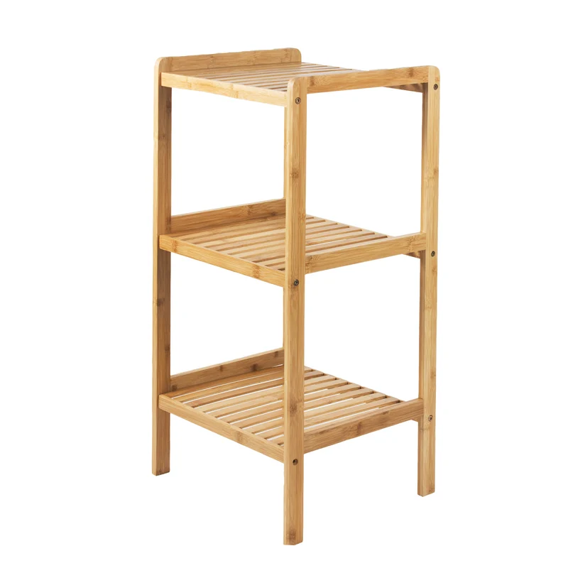GreenBlue - Badkamerrek - Badkamer Rek - Badkamermeubel - Opbergrek - bamboe - 370x330x780mm - 3 planken - GB321