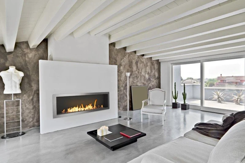 Icon Fires Slimline Firebox 1650 P/C zwart FASCIA (met Slimline 1400 Brander)