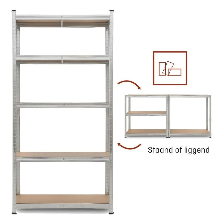 Kreator opbergrek gegalvaniseerd staal zilver 180x90x40cm 875kg