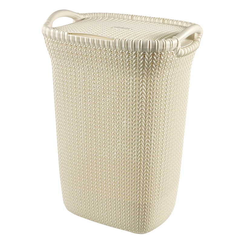 Curver wasmand, opengewerkt ontwerp, 2 handgrepen, 57l, crème, Knit