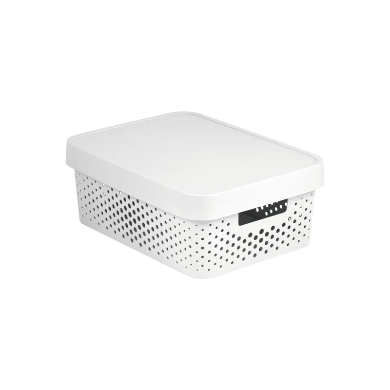 Opengewerkte container met Infinity 11L deksel, wit