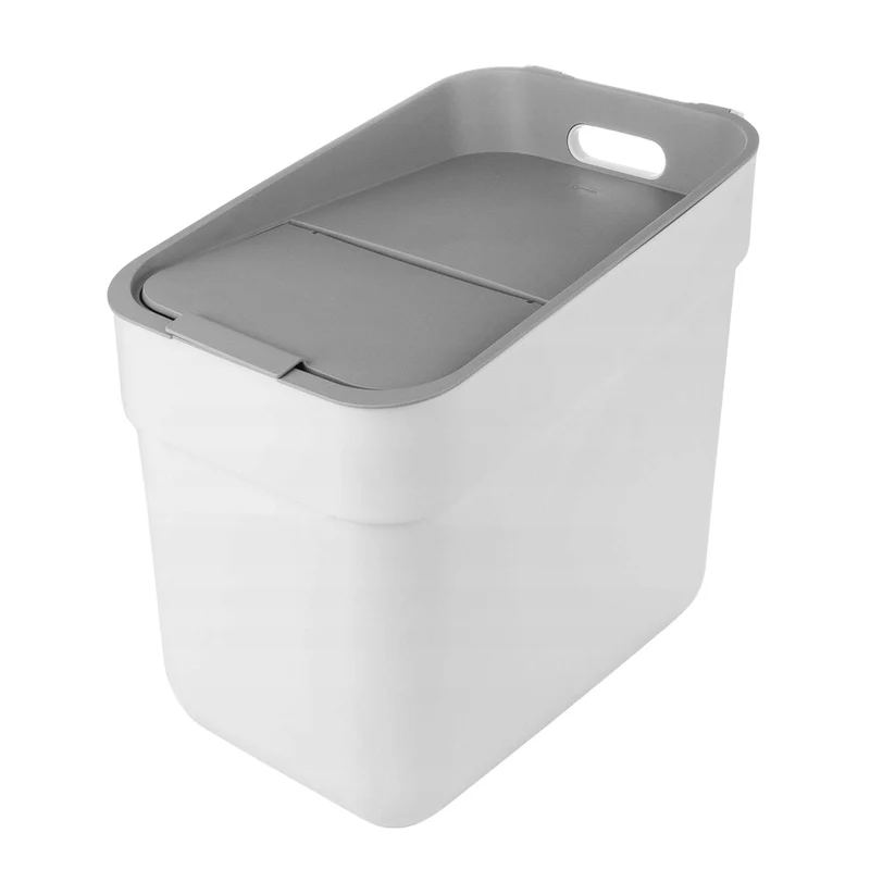 Curver afvalbak, voor recycling, 20 liter, wit, klaar om in te zamelen