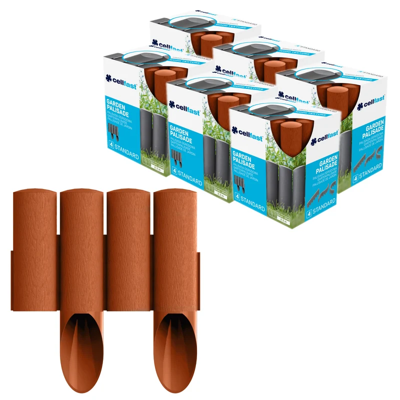 Cellfast tuinpalisade, houtlook, vorstbestendig, lengte 13,8 m, baksteenrood, 34-043