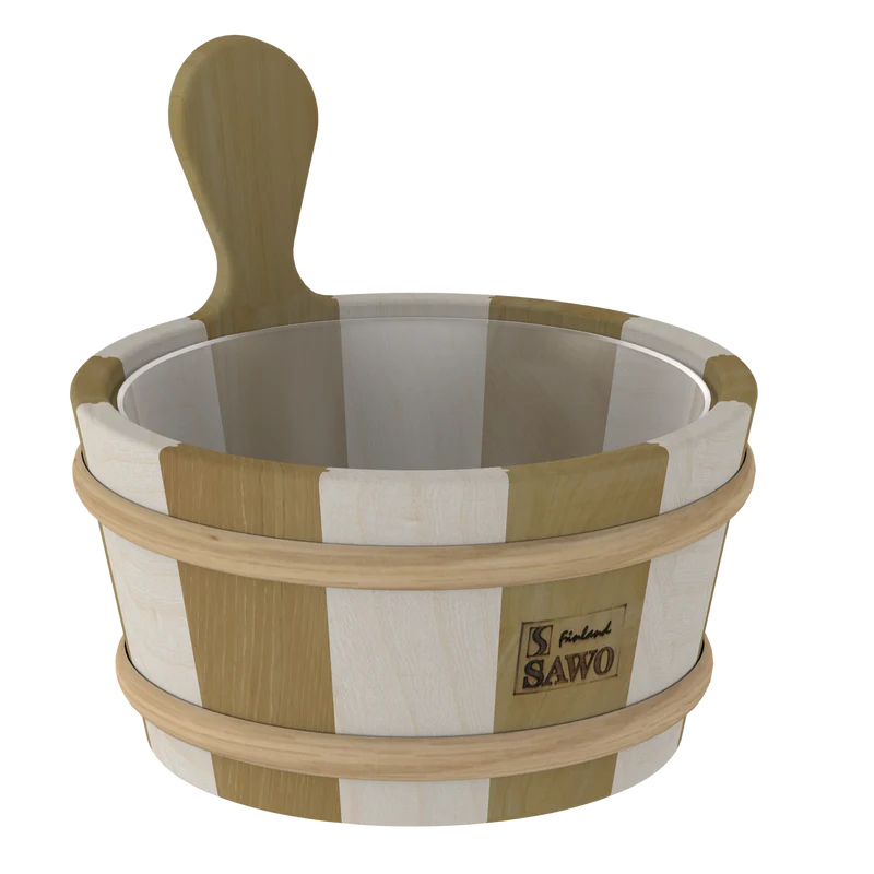 Sawo Gemixte Houten Sauna-emmer Espen/Thermisch 4L