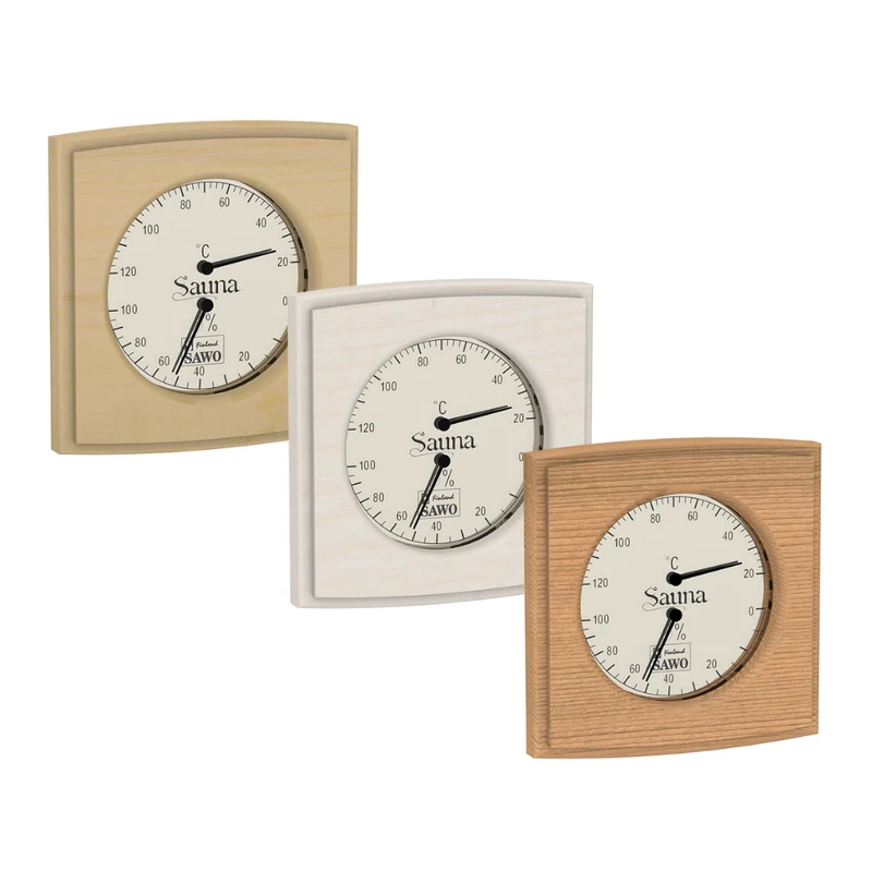 Sawo Gebogen Vierkante Sauna Thermo-Hygrometer