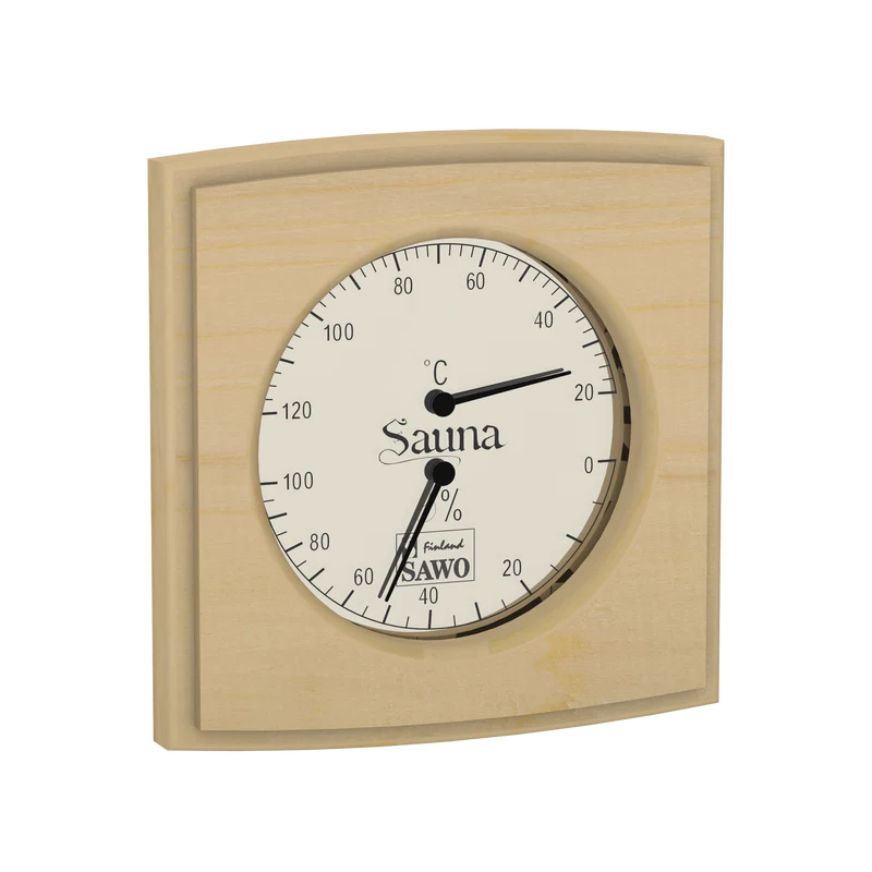 Sawo Gebogen Vierkante Sauna Thermo-Hygrometer