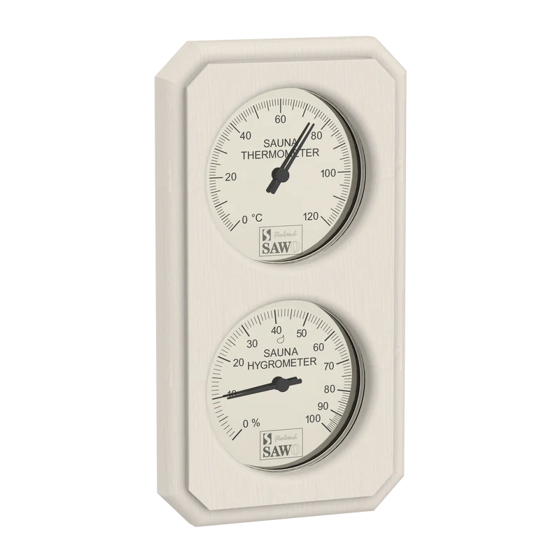 Sawo Verticale Rechthoekige Sauna Thermo-Hygrometer met Gesneden Hoeken
