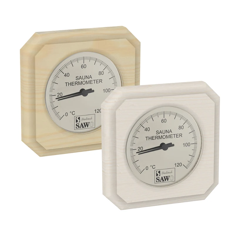 Sawo Vierkante Sauna Thermometer met Gesneden Hoek