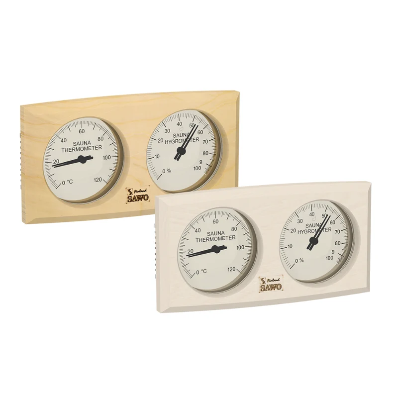 Sawo Gebogen Rechthoekige Sauna Thermo-Hygrometer