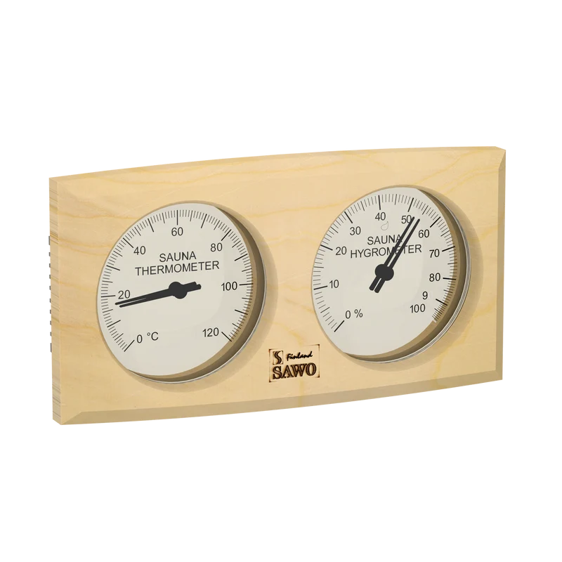 Sawo Gebogen Rechthoekige Sauna Thermo-Hygrometer