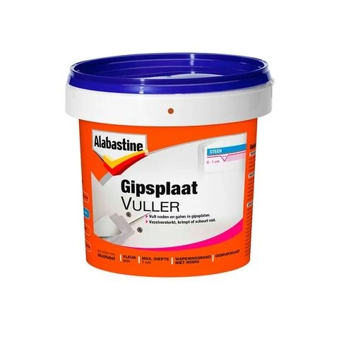 Alabastine gipsplaatvuller licht grijs 1kg