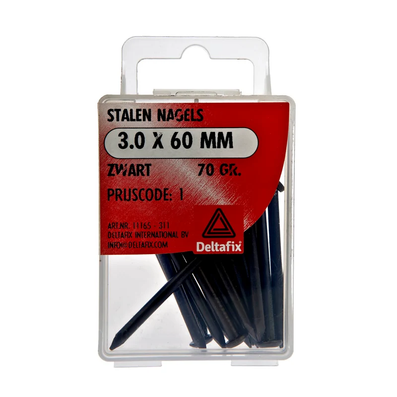 Deltafix nagels afgeplatte bol-verzonken kop gehard staal 3x60mm