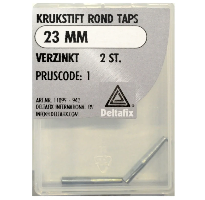 Deltafix krukstift zilver rond staal 2st