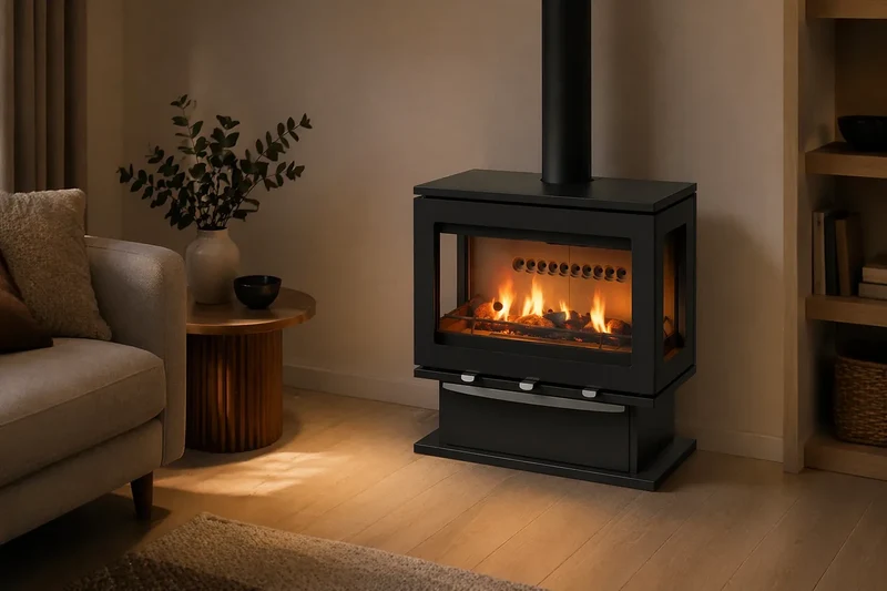 Charlton & Jenrick Purevision LPV8 houtkachel op voetstuk