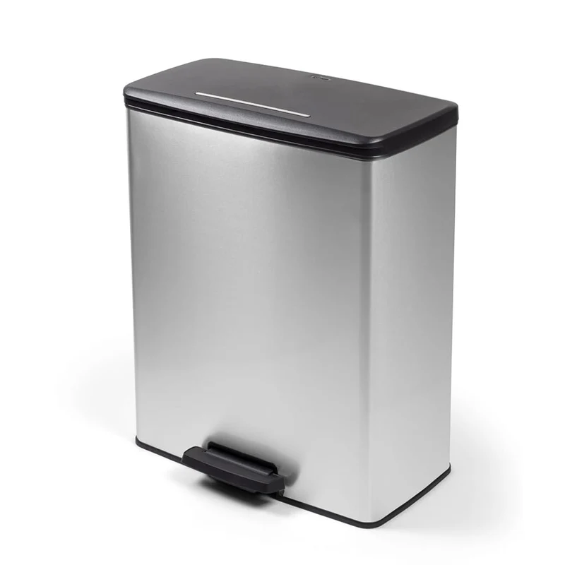 Curver-afvalbak met pedaal, 2x26L, gemetalliseerd, zilverkleurig, 251002