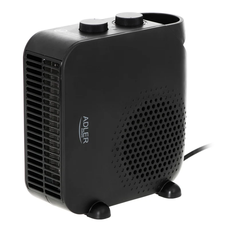 Radiateur soufflant Adler, 2 niveaux de puissance, max 2000W, thermostat, noir, AD 7725