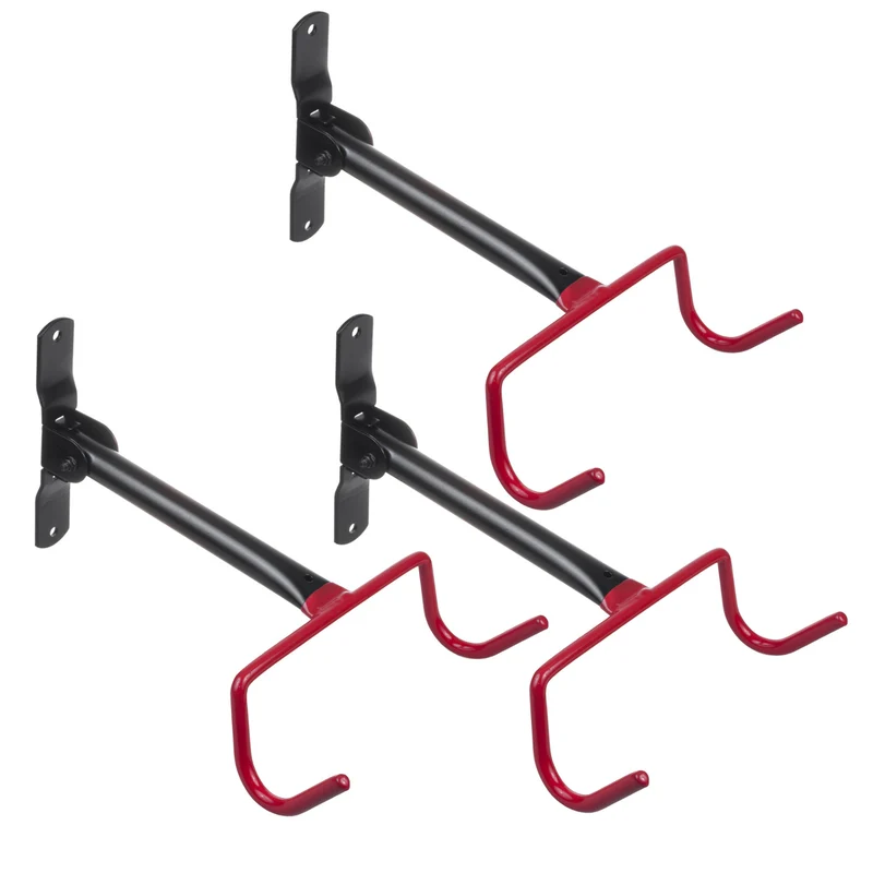 Maclean fietsrek / wandhouder, horizontaal, staal, max. belasting 30 kg, MC-430, 3 stuks