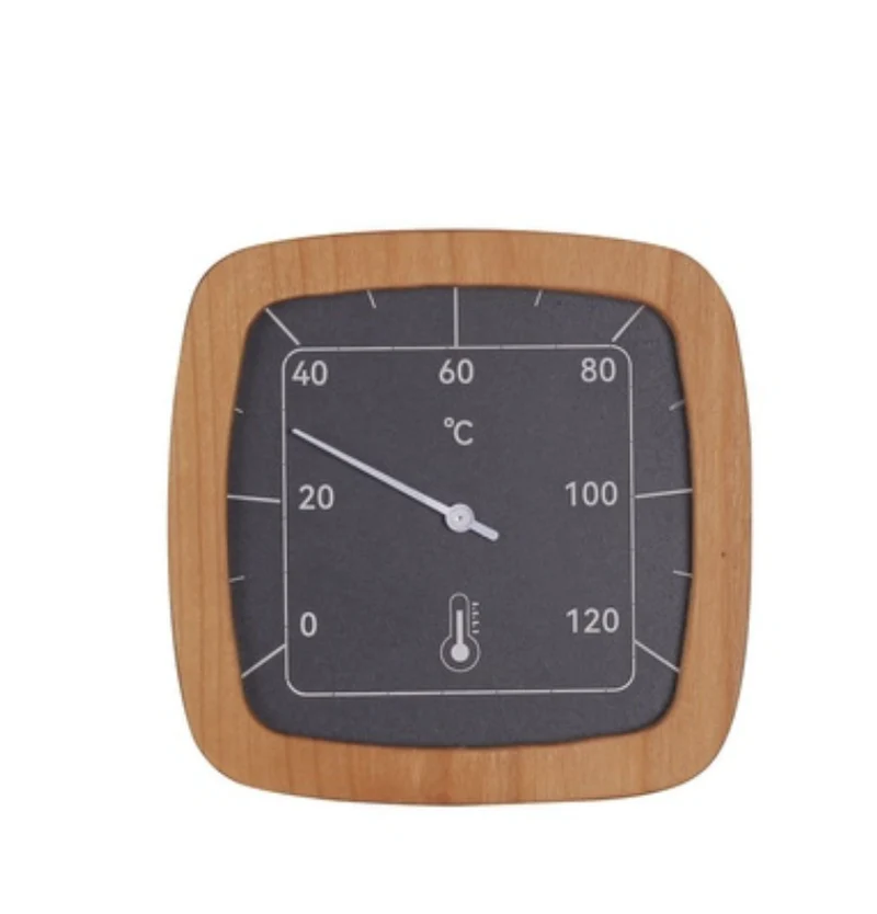 Sauflex Zwart met Elzen Rand Sauna Thermometer
