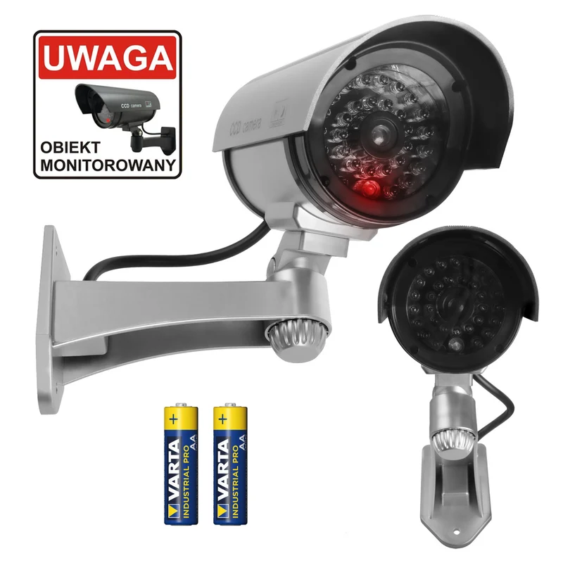 Caméra factice avec LED clignotante IR1100 S IR externe + 2 piles Varta Industrial AA