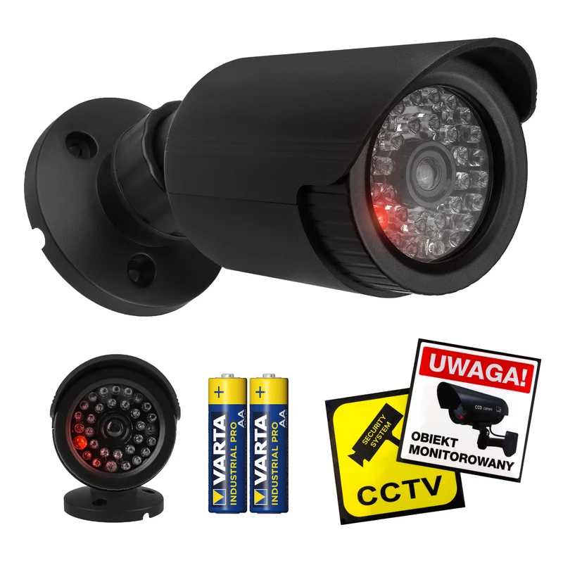 Nep-buiskamera, IR-LED's, zwart, voeding 2xAA (meegeleverd), ABS, IR1800 B