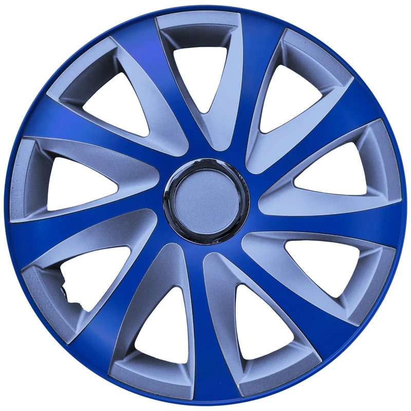 NRM Kit d'enjoliveurs de roues 13" argent et bleu 4 PCS Set ABS Universel