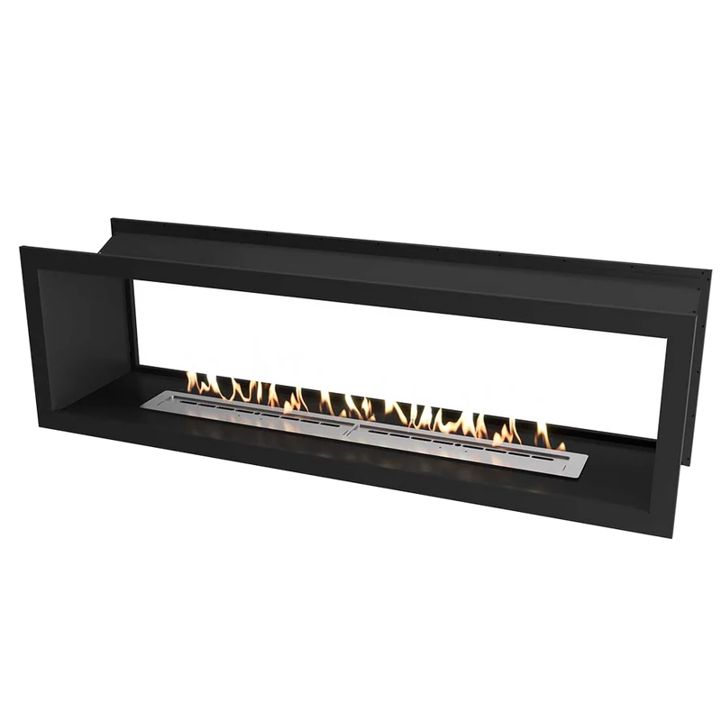 Icon Fires Double Sided Slimline Firebox 2000 met Slimline 1400 Brander