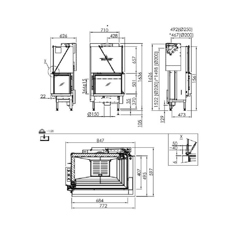 Spartherm Premium Corner 80x40x50
