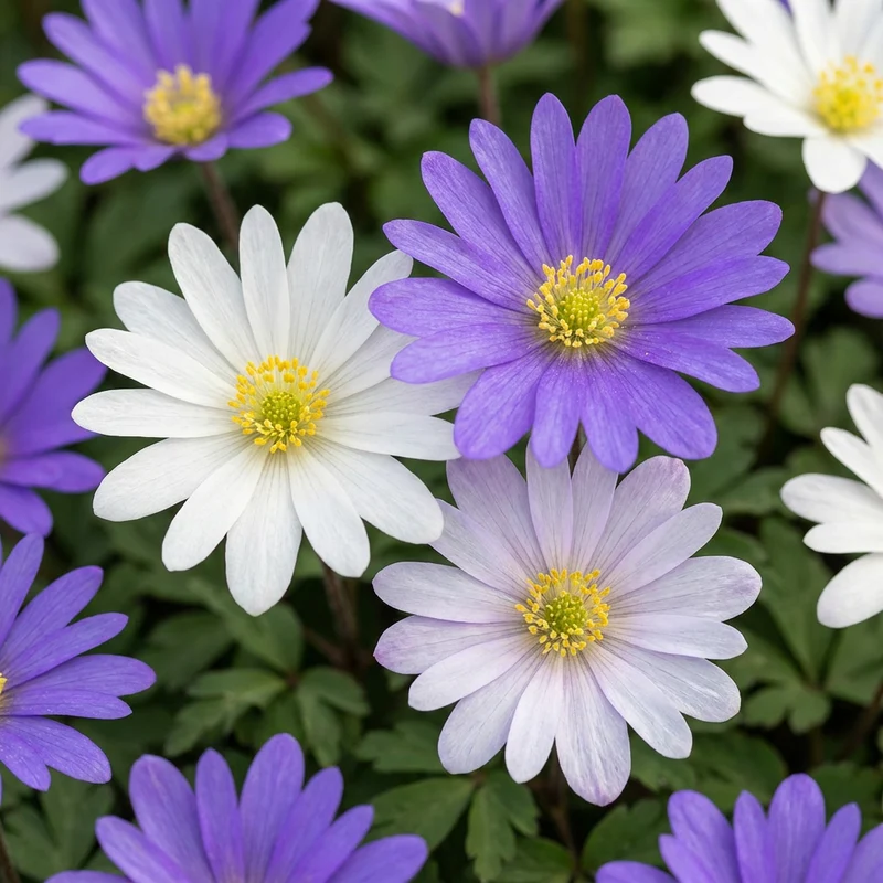 100x Anemone Blanda mix - Griekse anemoon mix - Verwilderingsbol - Bolmaat 4/5
