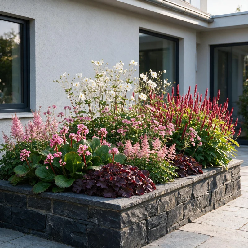 Vasteplant - Borderpakket - Schaduw - Soorten en kleuren - 12 Planten - Pot 11cm - Hoogte 15-25cm