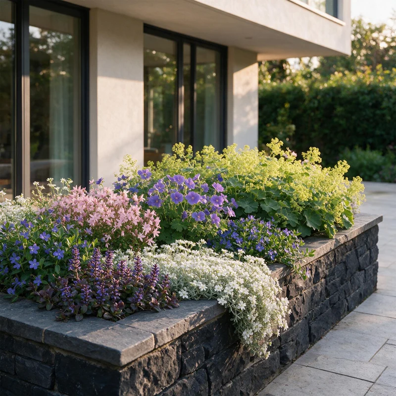 Vasteplant - Borderpakket - Bodembedekend - Soorten en kleuren - 12 Planten - Pot 11cm - Hoogte 15-25cm