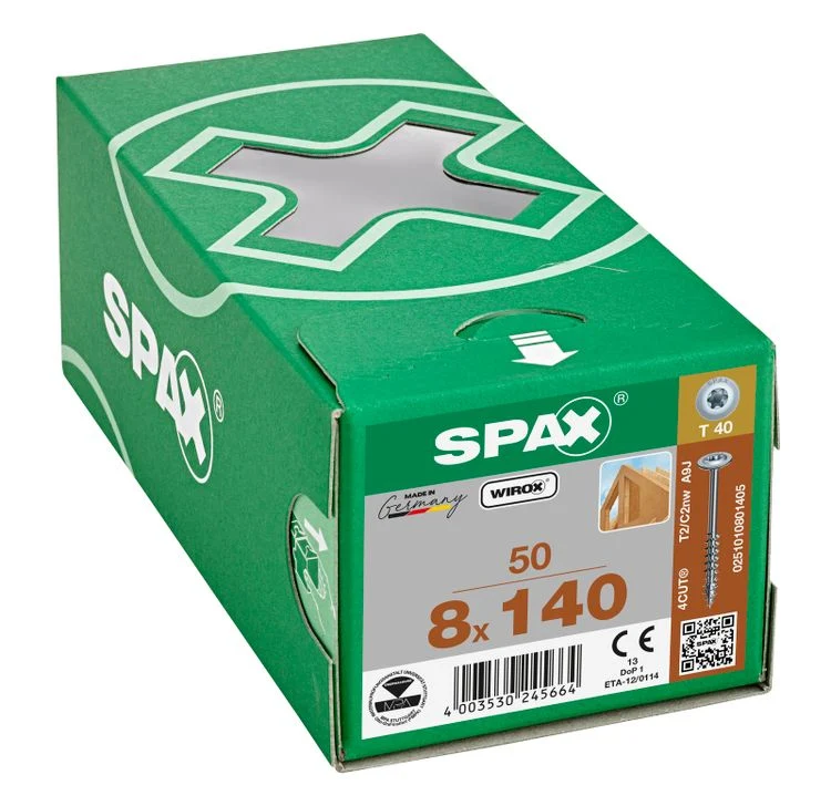 Spax HI.Force schroef T-star plus discuskop 8x140mm 50st