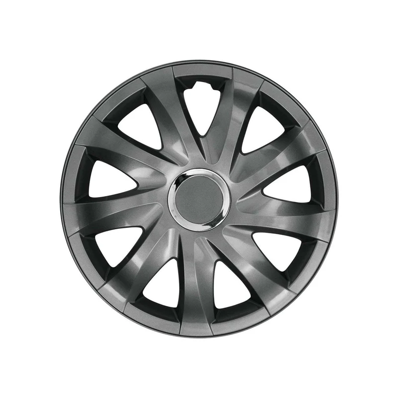 NRM Drift - wieldoppen 16" - grafiet - set van 4 stuks - ABS / Duurzaam / Resistant