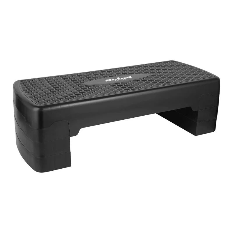 Aerobics- en fitnessstep Rebel Active, 3 treden, 68 cm, zwart, RBA-3227-BK
