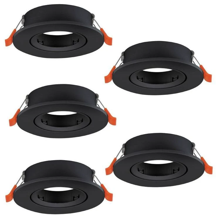 Eglo LED inbouwspot Barranco zwart Ø90mm set van 5