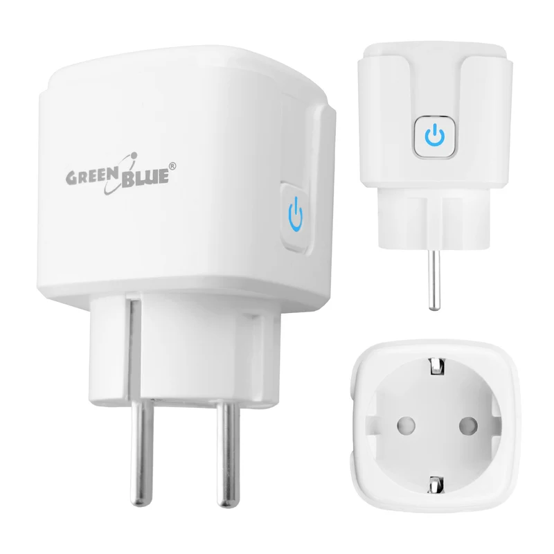 GreenBlue wifi-stopcontact met afstandsbediening, Android/iOS/Alexa/Google Home, timer, wattmeter, max. 16 A/3840 W, GB735 W