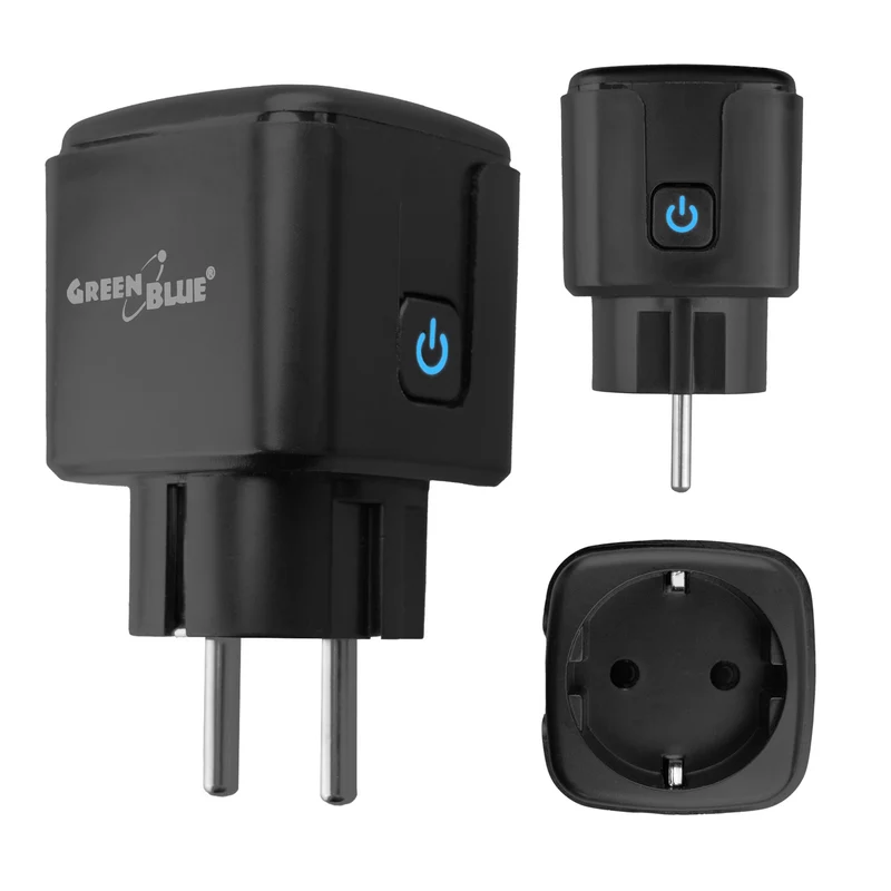 GreenBlue wifi-stopcontact met afstandsbediening, Android/iOS/Alexa/Google Home, timer, wattmeter, max. 16 A/3840 W, GB735 B