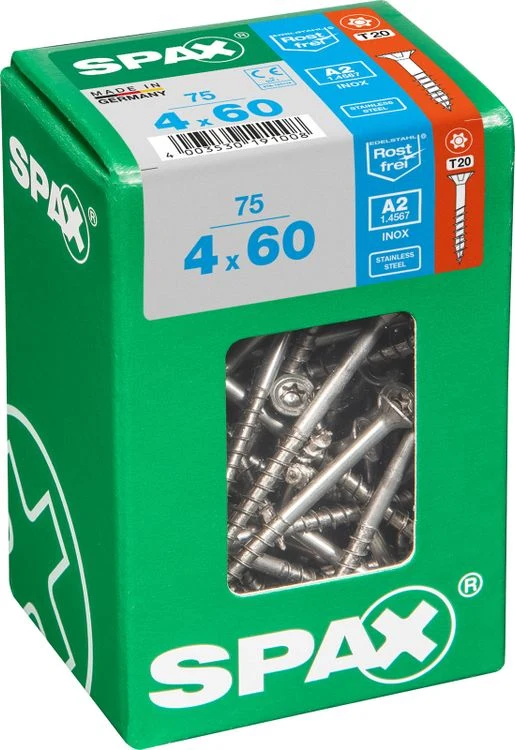 Spax A2 schroef T-star plus verzonken kop 4x60mm 75st