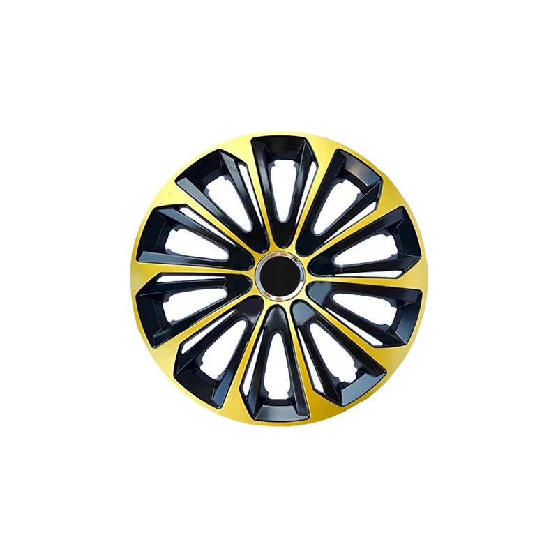 NRM - wieldoppen 14" - zwart met gold- set van 4 stuks - ABS / Duurzaam / Resistant