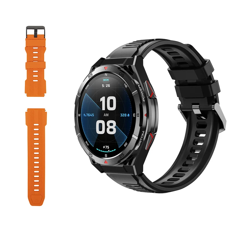 BLOW X14 Pro smartwatch, 1,43-inch AMOLED-scherm, 490 mAh-batterij, GPS, 4 GB RAM en 256 MB opslagruimte, gezondheidsfuncties, 2 kleuren bandjes, 89-016#