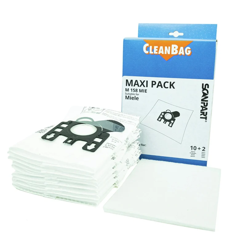 Sacs pour aspirateurs Miele G/H/N, lot de 10 + 2 filtres