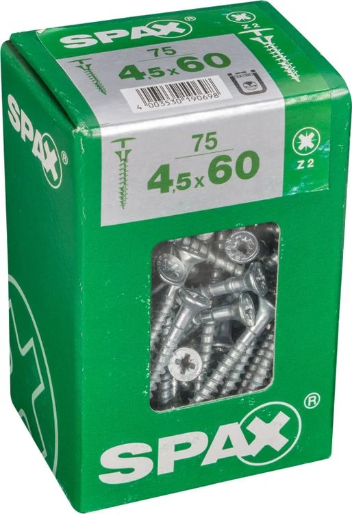 Spax schroef kopboring 4,5x60mm 75st