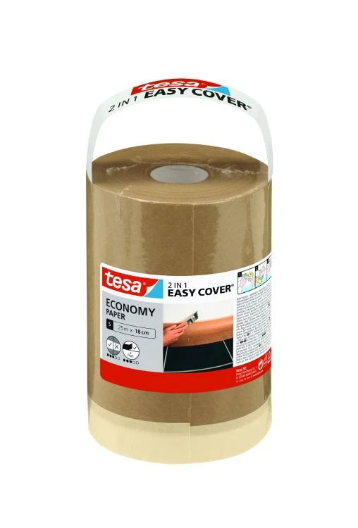 Tesa Easy Cover Perfect+ afdekfolie met crepe plakrand 18cm x 25m