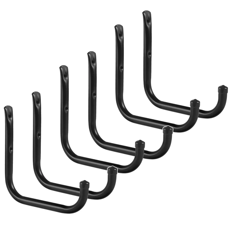 Set van 6 Maclean-wandhouders, voor banden, wielen, ladders, fietsen, van staal, max. belasting 22 kg/houder, MC-487