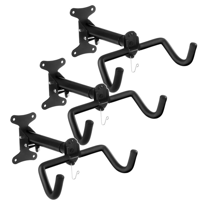Support mural pour vélos Maclean, horizontal, en acier, charge maximale 30 kg, MC-484, lot de 3