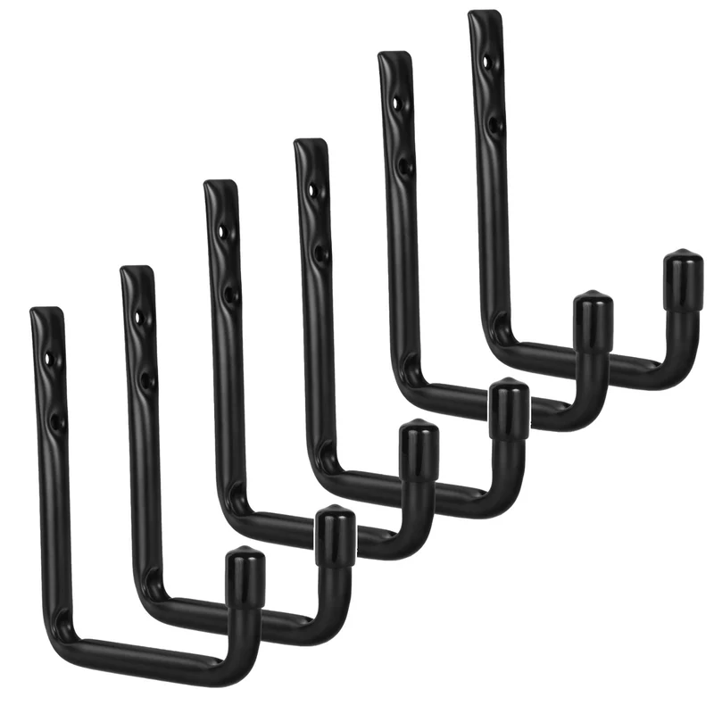 Lot de 6 supports muraux Maclean, pour pneus, roues, échelle, vélo, en acier, charge max. 22 kg par support, MC-488