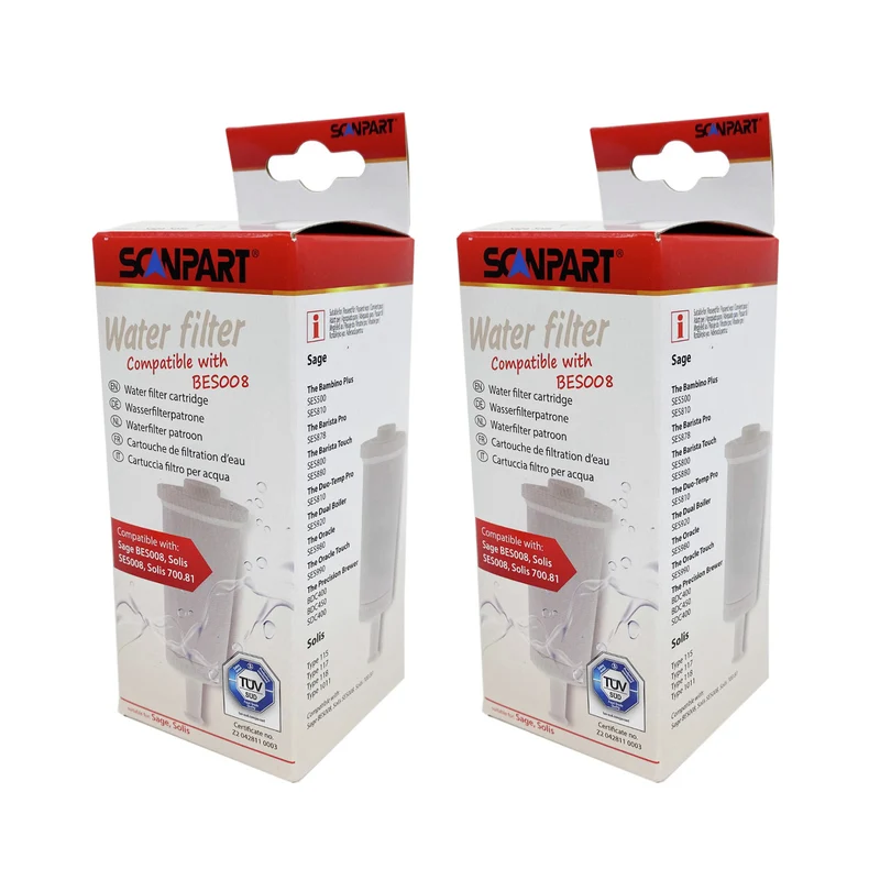 Waterfilter voor Sage-koffiemachine, vervanging voor BES008 Scanpart, 2 stuks